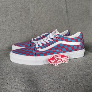 VANS "Old Skool" Checkerboard Red/Blue (Size 11 US Men's)